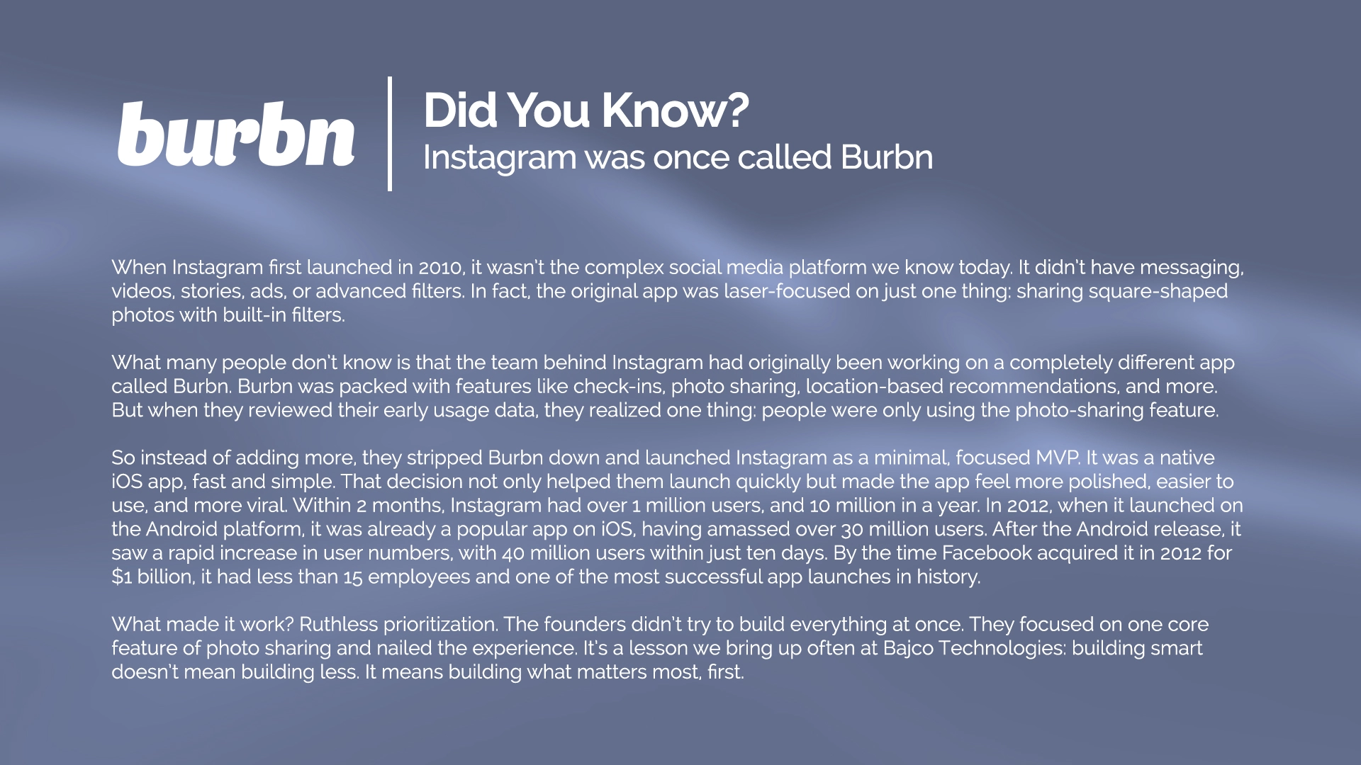 Did you know – Instagram was once called Burbn