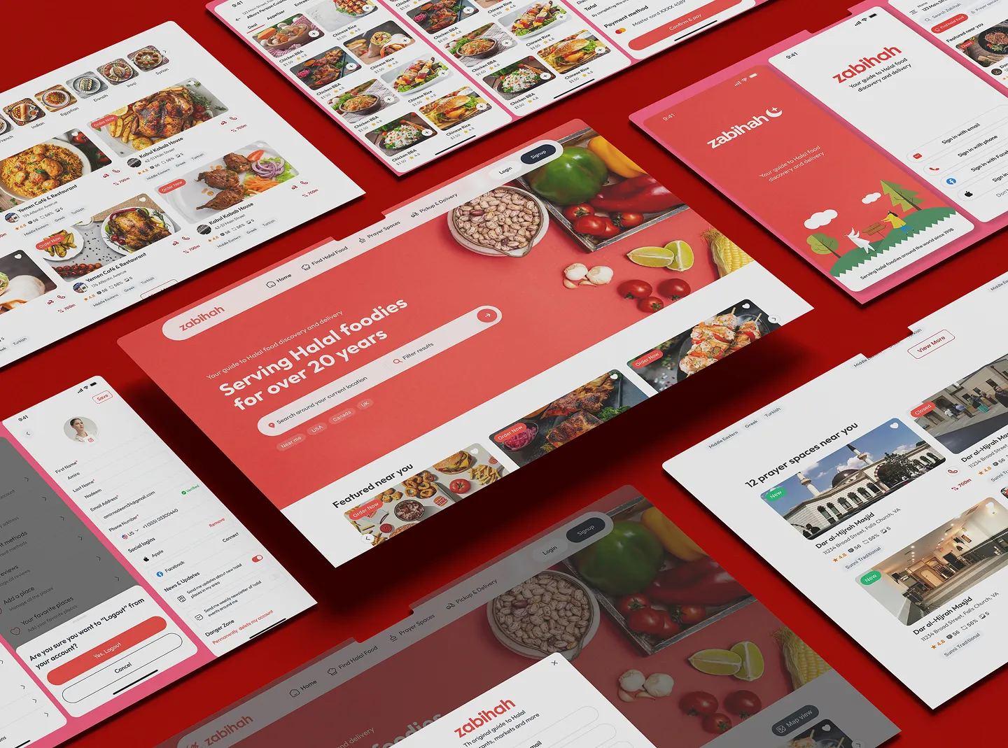 Zabihah portfolio overview - Website App Development